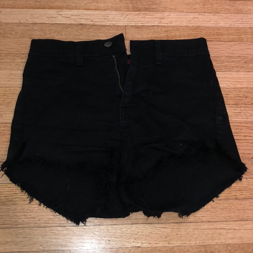 High rise jean shorts